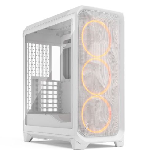 "Fractal Design Meshify 3 (White RGB TG Clear) Gaming Case w/ Clear Window