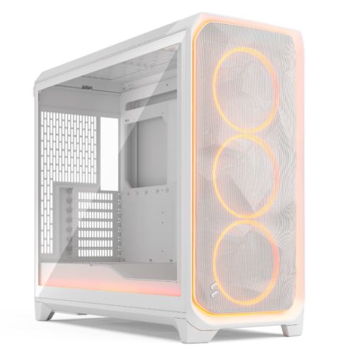 "Fractal Design Meshify 3 XL Ambience Pro RGB (White TG Clear) Case w/ Clear Window
