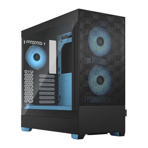 "Fractal Design Pop Air RGB (Cyan Core TG) Gaming Case w/ Clear Glass Window