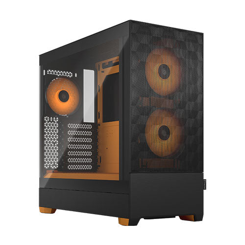 "Fractal Design Pop Air RGB (Orange Core TG) Gaming Case w/ Clear Glass Window