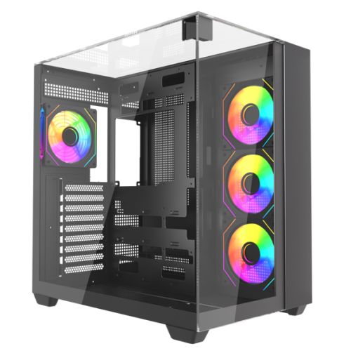 "Vida Visio Black ARGB Gaming Cube Case w/ Glass Side