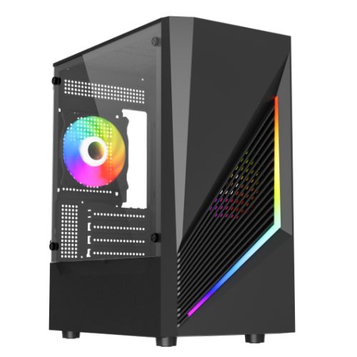 "Vida Genesis Black ARGB Gaming Case w/ Glass Window