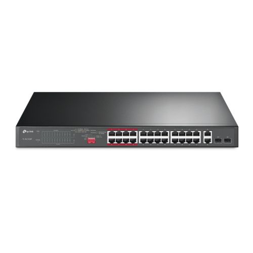 "TP-LINK (TL-SL1226P) 24-Port 10/100Mbps + 2-Port GB Unmanaged PoE+ Switch