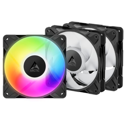"ARCTIC P12 Pro ARGB 12cm PWM Case Fans w/ Cable Splitters (3 Pack)