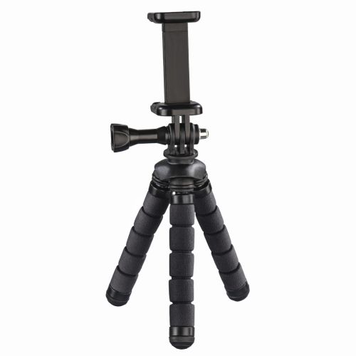 Hama (Flex) Phone/GoPro Mini-Tripod, 14cm Max Height, 360�� Bendable Legs, Adjustable Centre Column